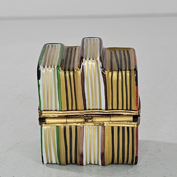 Limoges Multicolor Book Stack Trinket Box - Picture 4 of 8